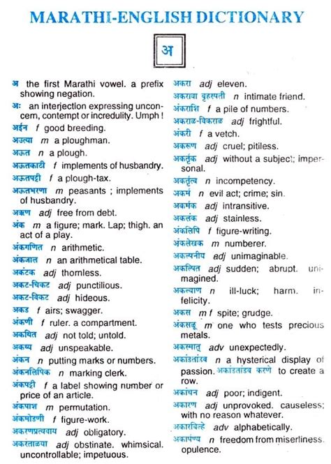 English to Marathi Dictionary .